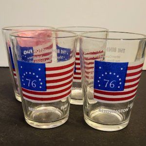 Set of 4 Vintage Collectible Bicentennial Bennington Flag 76 Juice Glasses